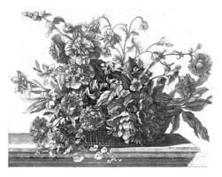 korg av blommor, anonym, efter jean baptist monnoyer foto