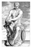 staty av en sittande krigare, hendrik pola, c. 1705 foto