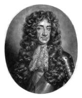 porträtt av charles ii av England, jan skåpbil der vaart, efter willem wissing, 1682 - 1721 foto