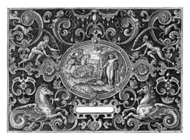 cartouche perseus frigör andromeda, Abraham de bruyn, 1584 foto