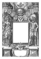 hercules och minerva stående på antingen sida av en titel cartouche foto