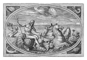 neptunus, adriaen collaert, efter philips galla, 1570 - 1618 foto