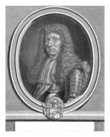 porträtt av jacques de solleysel, gerard edelinck, 1666 - 1707 foto