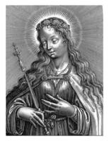 Mary, med spira i hand, wierix eventuellt, 1610 - 1672 foto