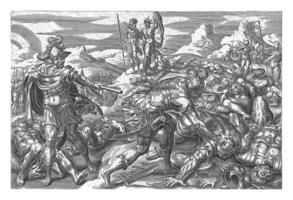 trettioett kungar besegrade förbi joshua, harmen jansz muller, efter gerard skåpbil groeningen, 1579 - 1585 foto