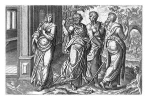 farväl till de tre tjänare, johannes wierix eventuellt, efter gerard skåpbil groeningen, 1574 foto