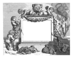 putti dekorera en monument med girlander, michiel mosijn foto