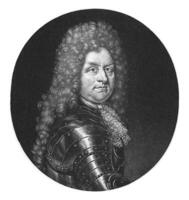 porträtt av godard, baron skåpbil reed-ginckel, Earl av atlon, pieter schenk jag, efter richard vit, 1670 - 1713 foto