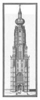 de torn av de nya kerk i delft, innan de brand av 1536, Abraham de blois, 1679 - 1680 foto