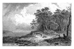 landskap med herde, konstantinus cornelis husmans, 1820 - 1886 foto