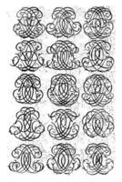 femton brev monogram Ghi-ghz, daniel de lafeuille, c. 1690 - c. 1691 foto