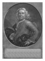 porträtt av johannes jacobus vitriarius, jan de stort, efter hieronymus skåpbil der mig, 1698 - 1776 foto