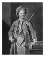 porträtt av en man, eventuellt James brygger, alexander skåpbil haecken, efter Adam frans skåpbil der meulen, 1738 foto