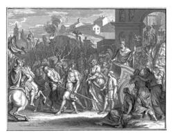 triumf- procession av kejsare aurelian i 274, bernard picart verkstad av, efter bernard picart, 1720 foto