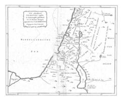Karta av del av palestina, jan skåpbil jagen, 1794 foto
