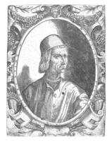 porträtt av filosof marsilio ficino, enea vico eventuellt, 1533 - 1567 foto