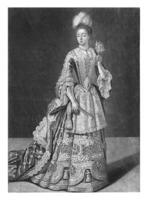 porträtt av Anna josepha, grevinna av hohenlohe, pieter schenk jag, 1670 - 1713 foto