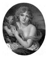 flicka med lamm, dolk jurriaan sluyter, efter jean-baptiste greuze, 1857 foto