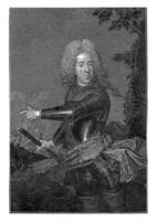 porträtt av eugenius av savojen, georg paul Busch, c. 1716 - 1756 foto