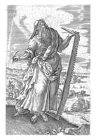 landskap med de profet Jesaja, johannes wierix, efter pieter skåpbil der borcht jag, 1571 foto