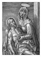 pieta, hieronymus wierix, 1563 - innan 1619 foto