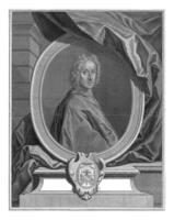 porträtt av pietro ottoboni, jean audran, efter francesco trevisani, 1677 - 1756 foto