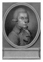 porträtt av rhijnvis tro, lambertus antonius claessens, efter pelletier, c. 1792 - c. 1808 foto