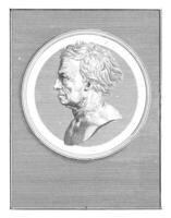 medaljong med de porträtt av etienne picart, bernard picart, 1730 foto