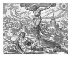 de sårad man läkt förbi kristus blod, harmen jansz muller, efter maarten skåpbil heemskerck, 1565 foto