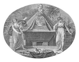 allegori på de död av willem george Fredrik, daniel fridag, efter cornelis groeneveld, 1803 foto
