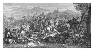slåss av de granicus, anonym, efter charles le brun, 1634 - 1740 foto