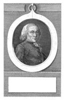 porträtt av e. adan, jf de la ångra, 1787 foto