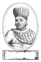 porträtt av en peruvian monark, theodor matham hänföras till, 1615 - 1676 foto
