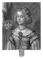 porträtt av maria Anna av Österrike, drottning av spanien, pieter de jode ii, 1628 - 1670 foto