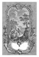 två kvinnor och ung man, johann gottfried haid, efter francois de cuvillies sr., 1745 foto