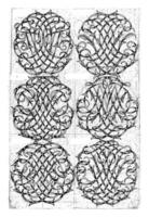 sex stor monogram tvxy-ilst, daniel de lafeuille, c. 1690 - c. 1691 foto