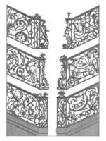 sex trappsteg grindar, carl albert von lespilliez, efter francois de cuvillies sr., 1745 foto