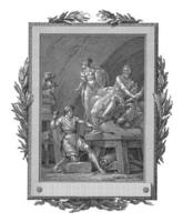 philokles finner bekvämlighet i hans arbete, jean-baptiste tilliard, efter charles Monnet, 1785 foto