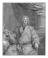 porträtt av jacobus ignatius krijs, Jacob houbraken, efter jan wandelaar, 1724 - 1780 foto