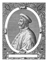 porträtt av girolamo fracastoro, theodor de bry, efter jean jacques boissard, 1669 foto