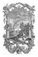 fågel jägare, carl albert von lespilliez, efter francois de cuvillies sr., 1745 foto