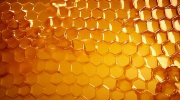 ai genererad vaxkaka med honung. grund djup av fält. vaxkaka textur. foto