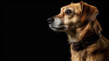 ai genererad hund med en hund krage professionell fotografi foto