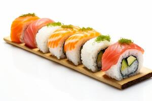 ai genererad sushi mat närbild foto