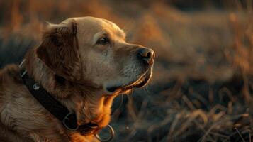 ai genererad hund med en hund krage professionell fotografi foto