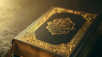 ai genererad islamic ramadan kareem bakgrund med kopia Plats område. quran - helig bok av muslims foto