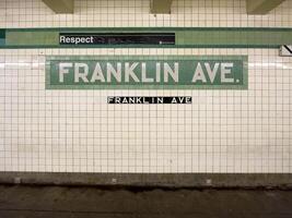 Franklin aveny tunnelbana station - ny york stad foto