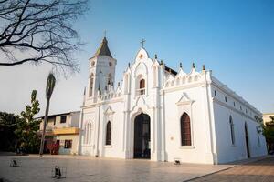 st josephs kyrka, arkitektonisk arv av colombia och de plats var de colombianska litteratur nobel pris- Gabriel garcia marquez var döpte i hans födelseort, de små stad av aracataca foto