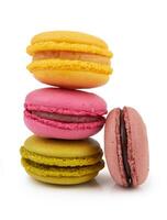 franska färgrik macarons foto
