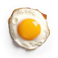 ai genererad perfekt friterad ägg isolerat på vit bakgrund för din frukost behov. skapas med generativ ai foto